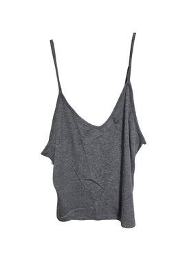 Mossimo Trendy Gray Cropped Tank Top Womens Size Large Y2K Layer Casual